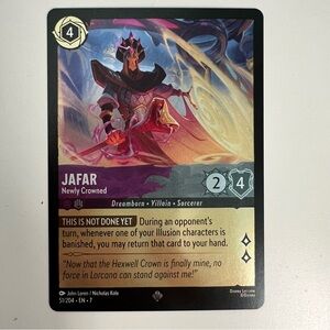 FOIL Super Rare Jafar Newly Crowned Lorcana Trading Card Game Archazias Island